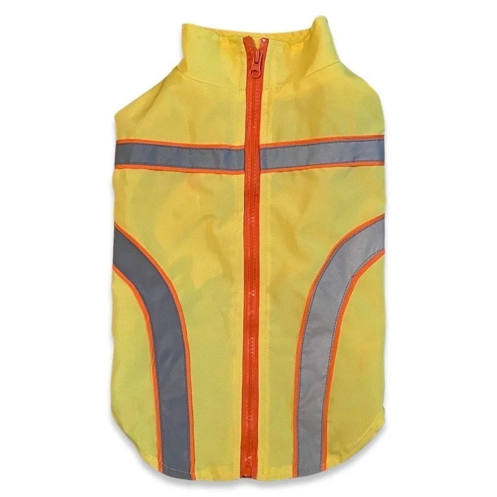 Dog Clothes Lot: Hooded Coat, Jersey‎ Shirt, & Safety Vest Bundle Dog Rain Coat